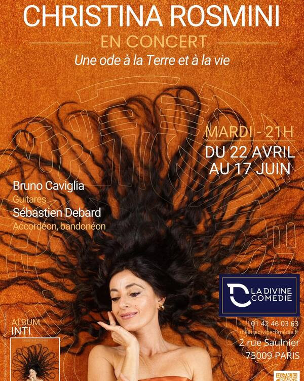 Christina Rosmini bientôt concert à la Divine Comédie à Paris