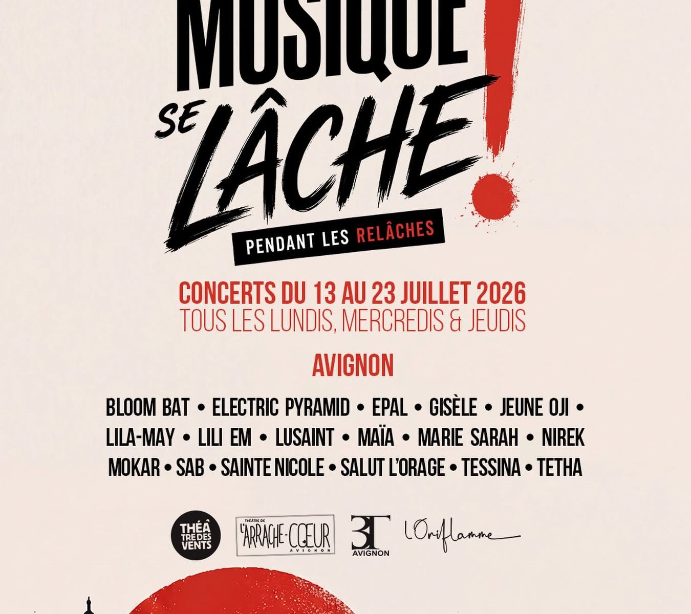 La Musique Se Lâche pendant les Relâches Du 13 au 23 juillet 2026 – Avignon